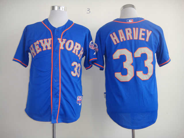 Men New York Mets #33 Harvey Blue MLB Jerseys->new york mets->MLB Jersey